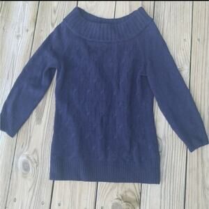 New York & Company cable knit sweater grand sapphire blue extra small